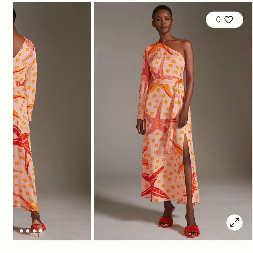 Farm Rio x Anthropologie One-Shoulder Starfish Maxi Dress